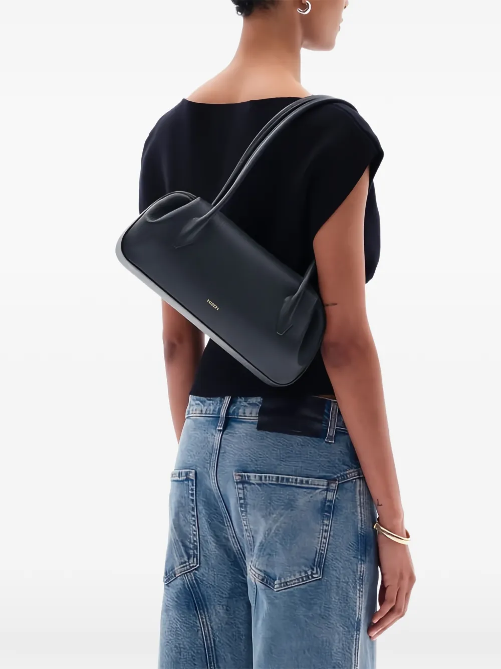  Yuzefi Oyster Leather Shoulder Bag - Black 