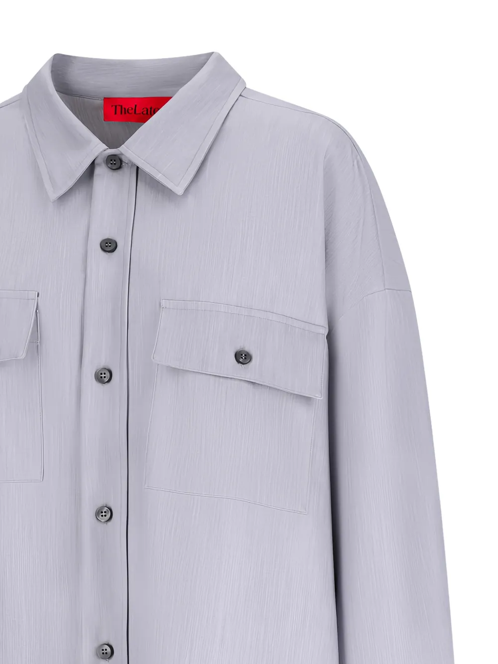  Thelatest Buttoned Pocket Shirt - Grey 