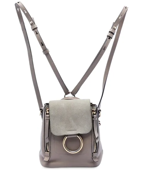 Chloé Pre-Owned شنطة ظهر 'فاي' صغيرة جلد وشمواه 2017