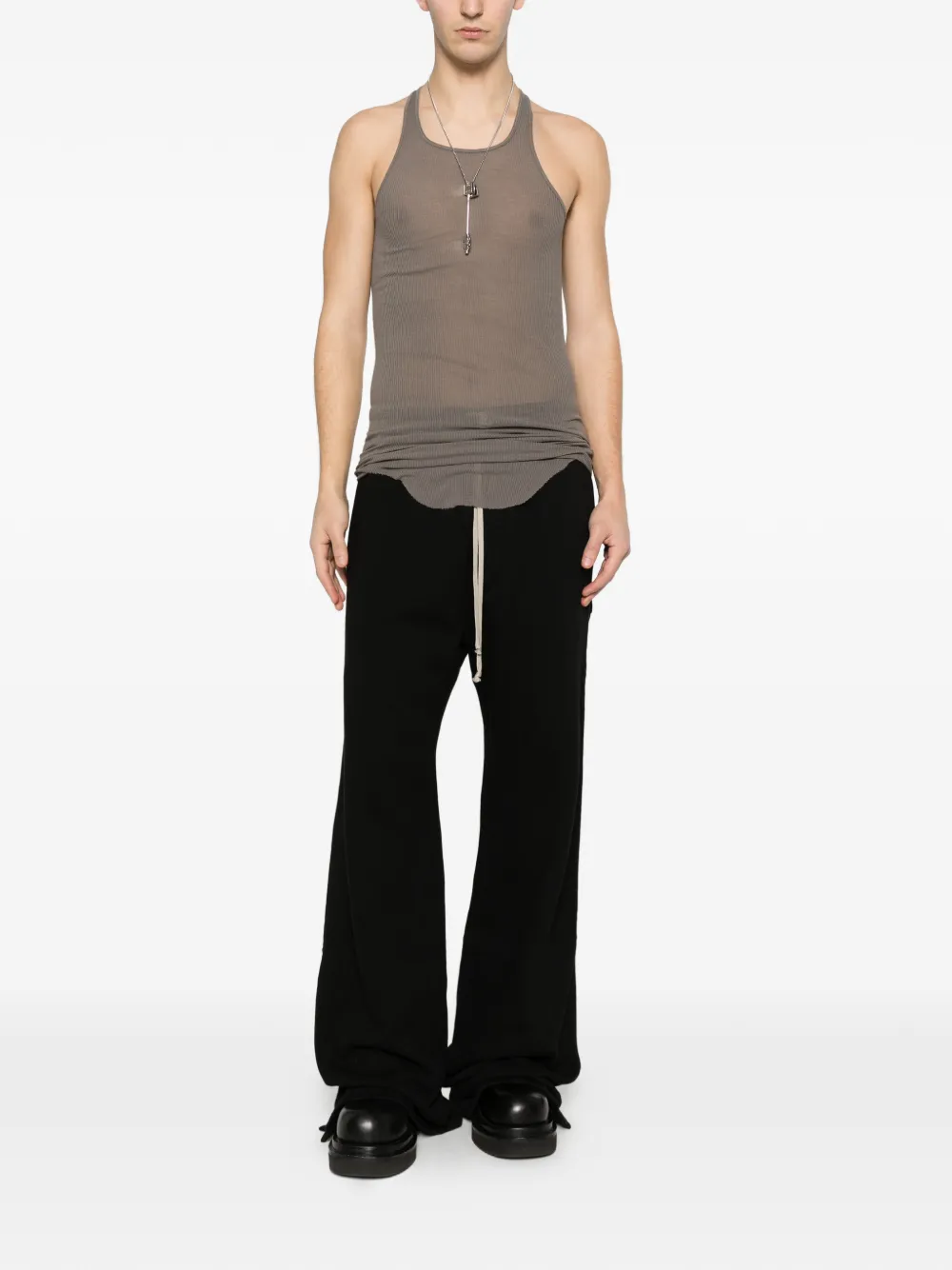 Rick Owens Geribbelde tanktop Grijs