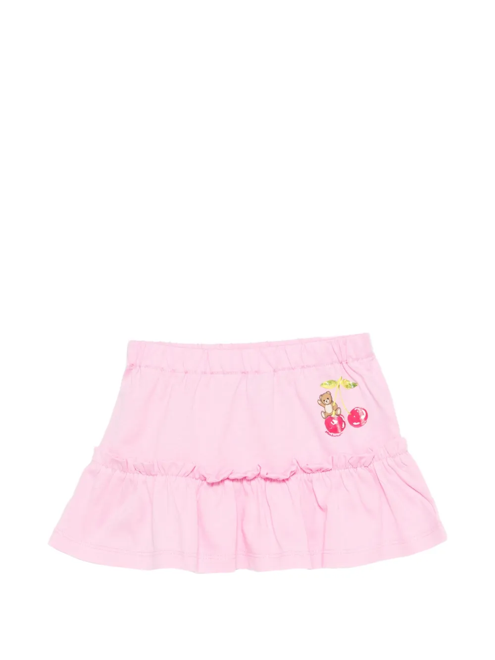 Moschino Kids cherry-print ruffled skirt - Rosa