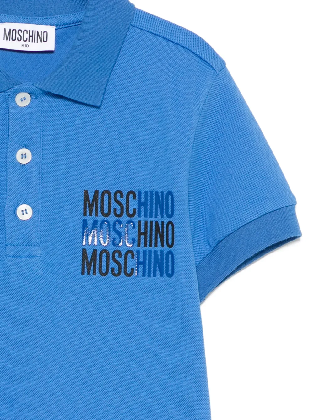 Moschino Kids Poloshirt met logoprint Blauw