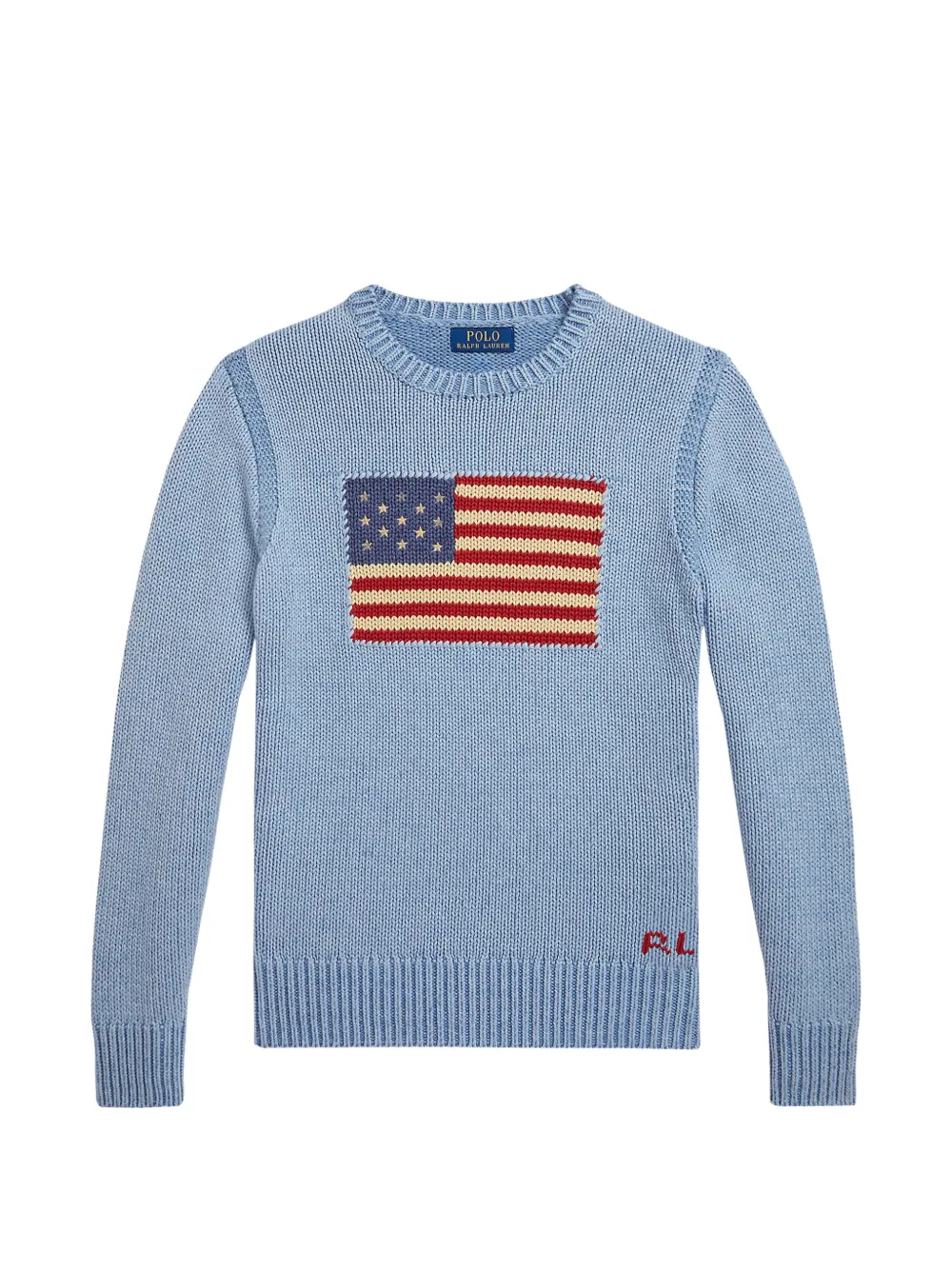 POLO RALPH LAUREN KIDS Flag crew neck sweater - Blu