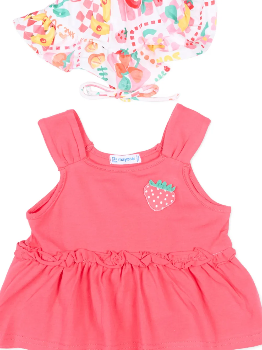 Mayoral Driedelig bikiniset met ruches en fruitprint Roze