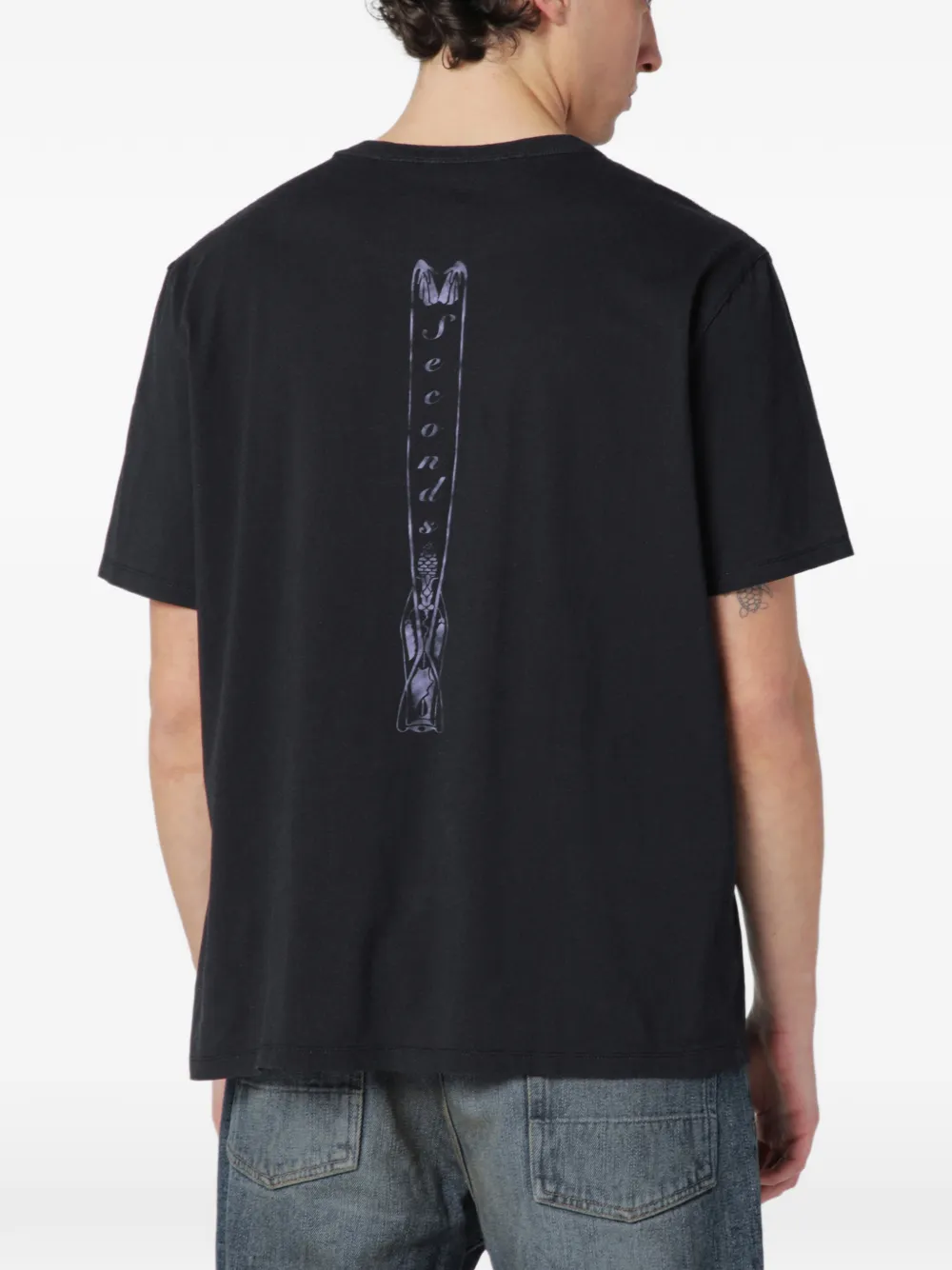 OUR LEGACY New Box T-shirt met Cybernetic Angel-print Zwart