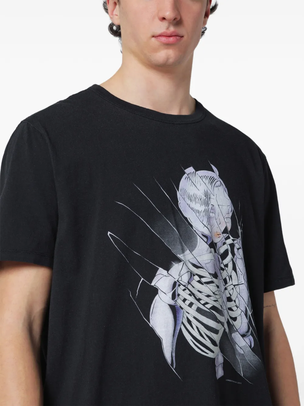 OUR LEGACY New Box T-shirt met Cybernetic Angel-print Zwart
