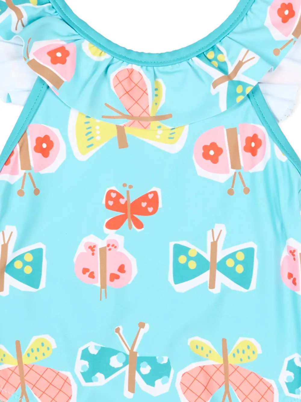 Mayoral Badpak met vlinderprint en ruches Blauw