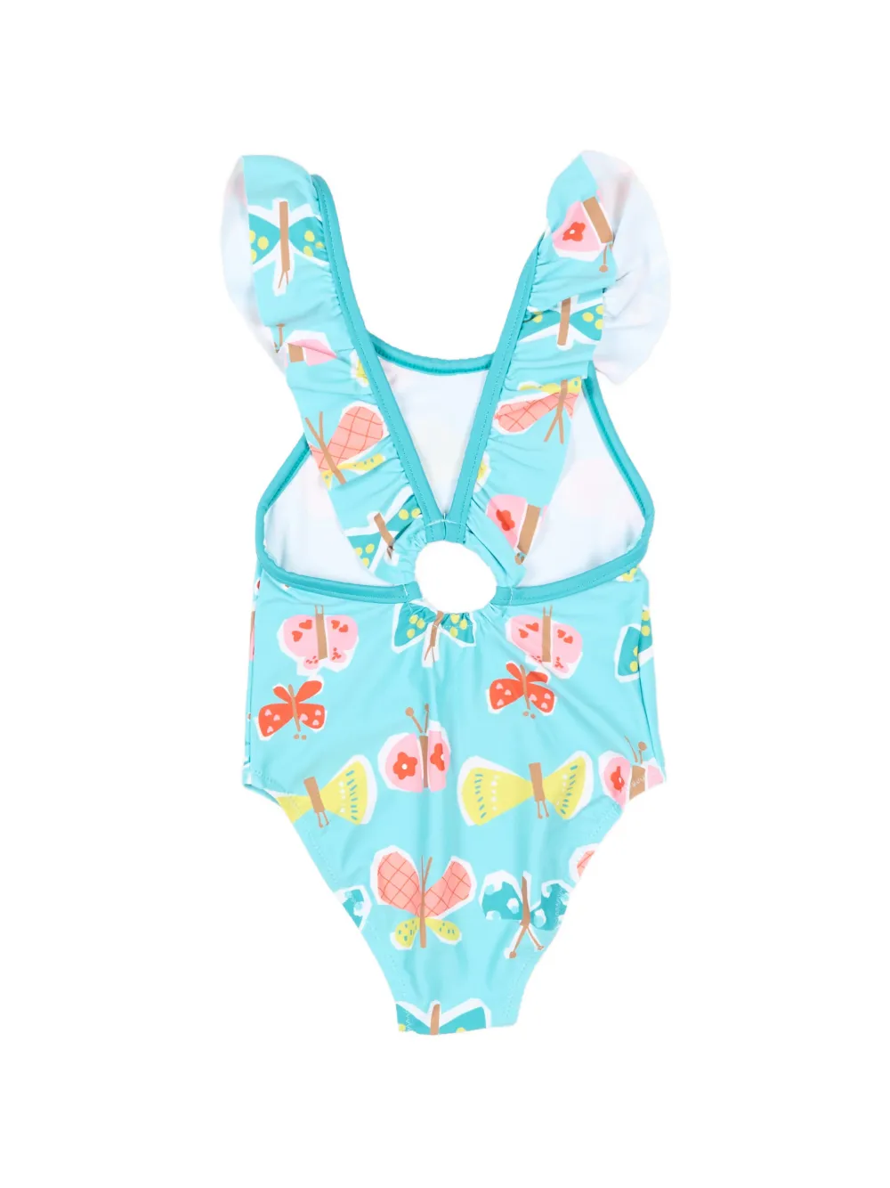 Mayoral Badpak met vlinderprint en ruches Blauw