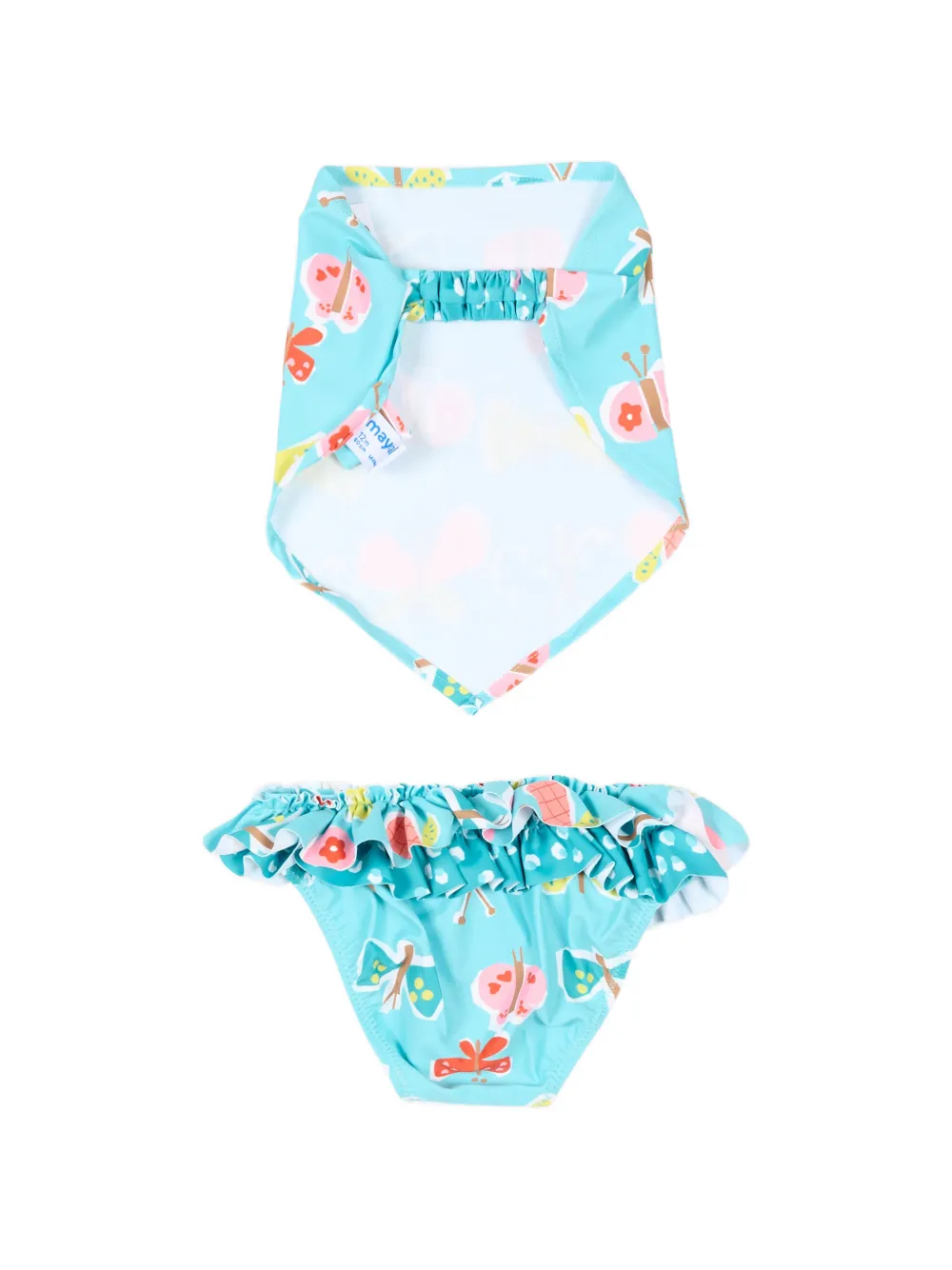 Mayoral Bikini met vlinderprint en ruches Blauw