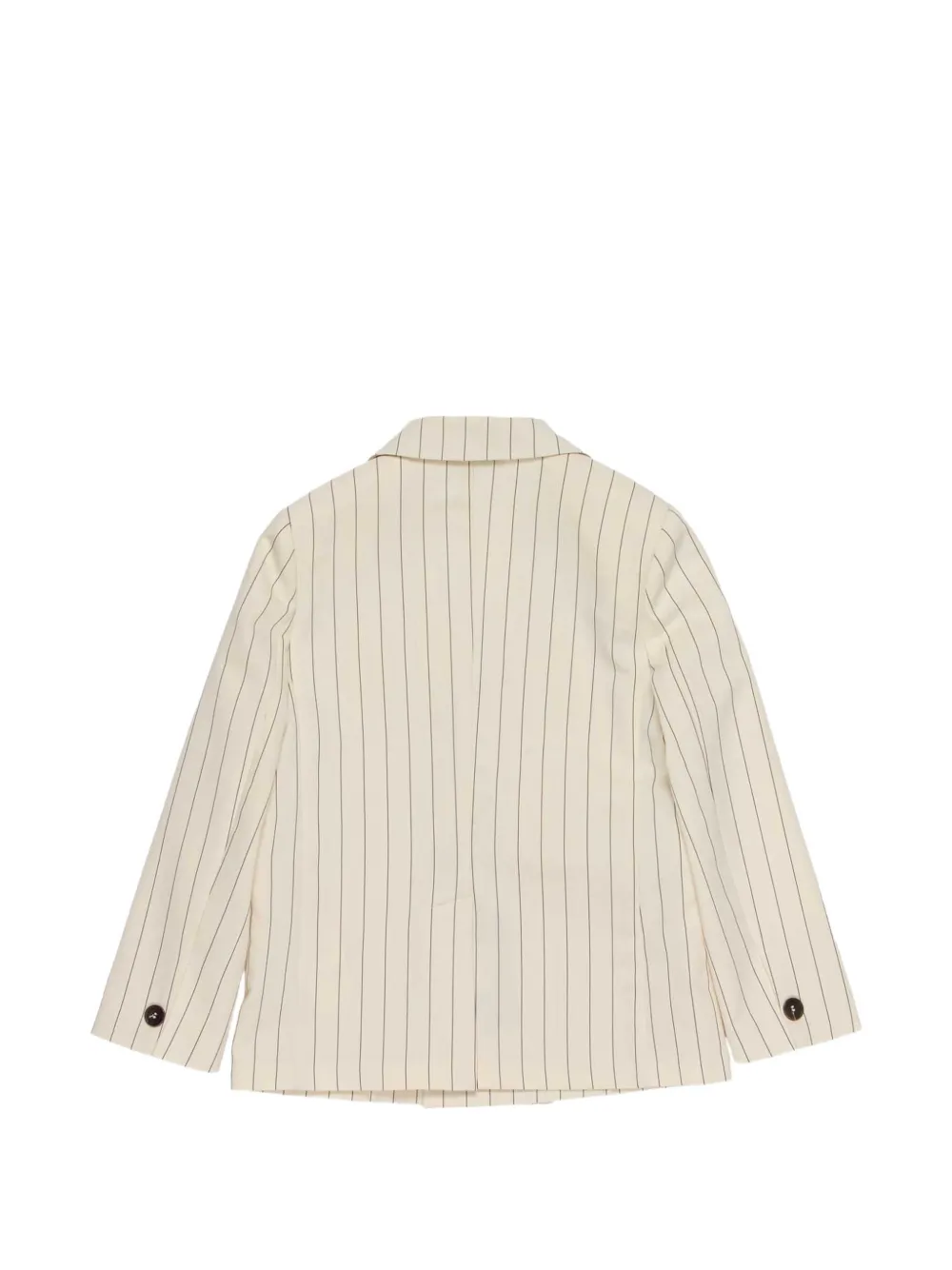 Paolo Pecora Kids Gestreepte blazer met dubbele rij knopen Beige