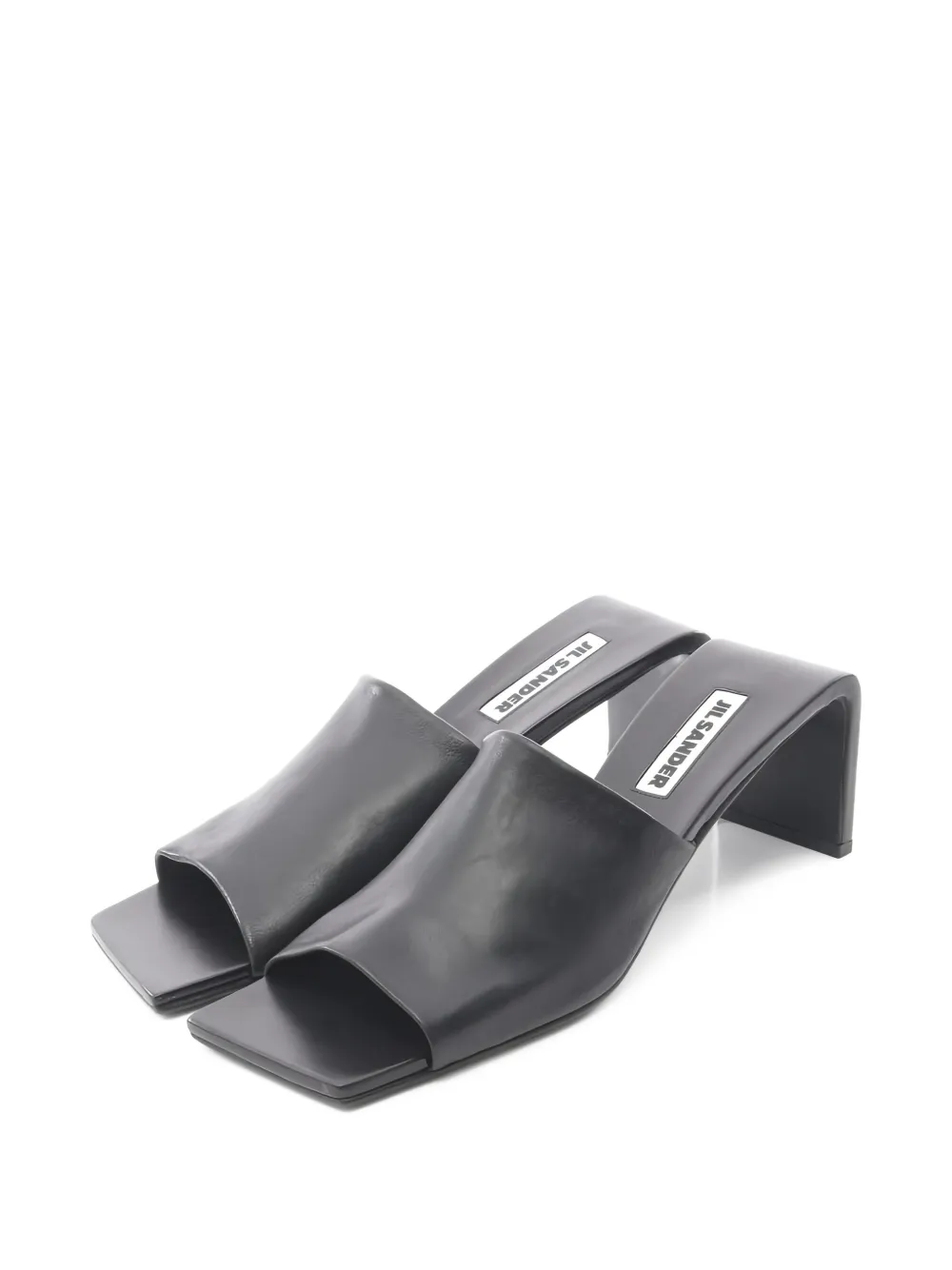 Jil Sander Pre-Owned 2020s sculpted heel leather sandals - Nero