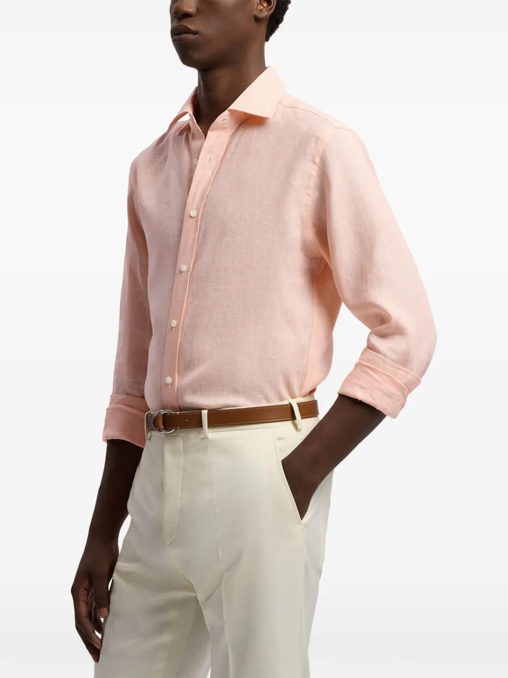 Ralph Lauren Purple Label Geruit overhemd Oranje