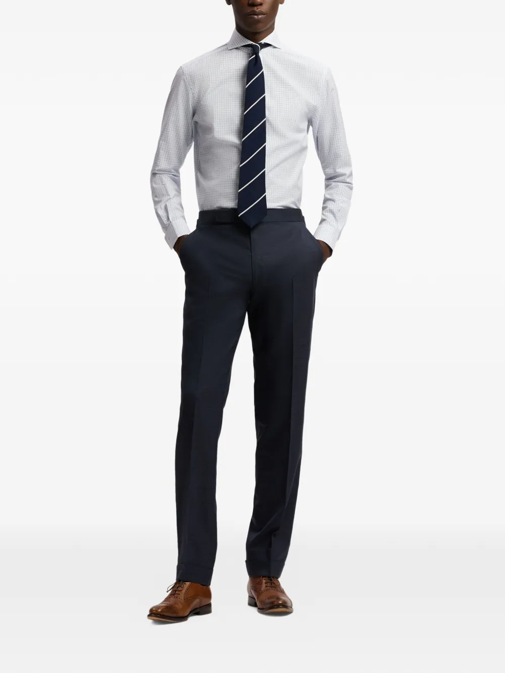 Ralph Lauren Purple Label Tattersall geruit overhemd met lange mouwen Wit