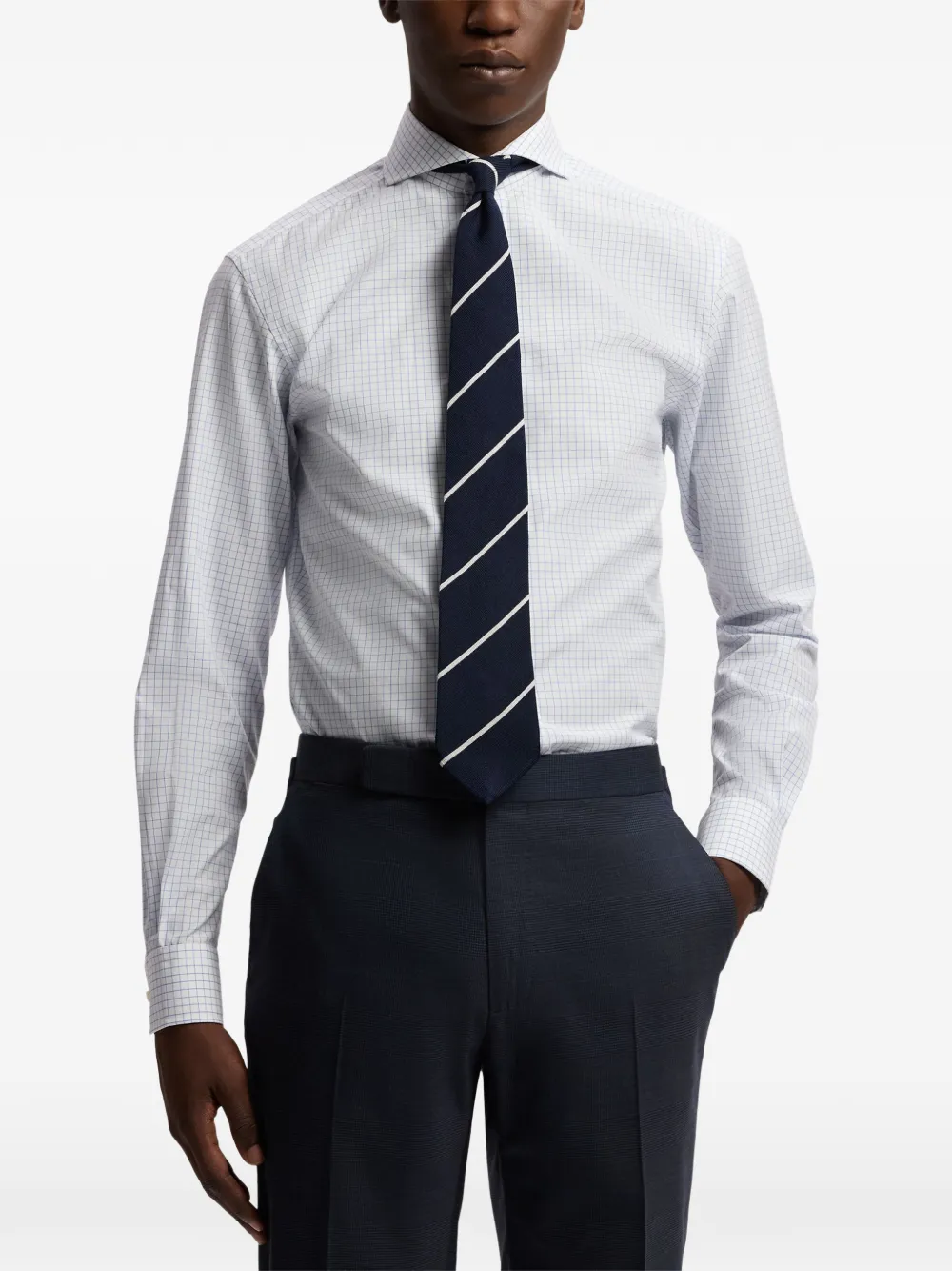 Ralph Lauren Purple Label Tattersall geruit overhemd met lange mouwen Wit