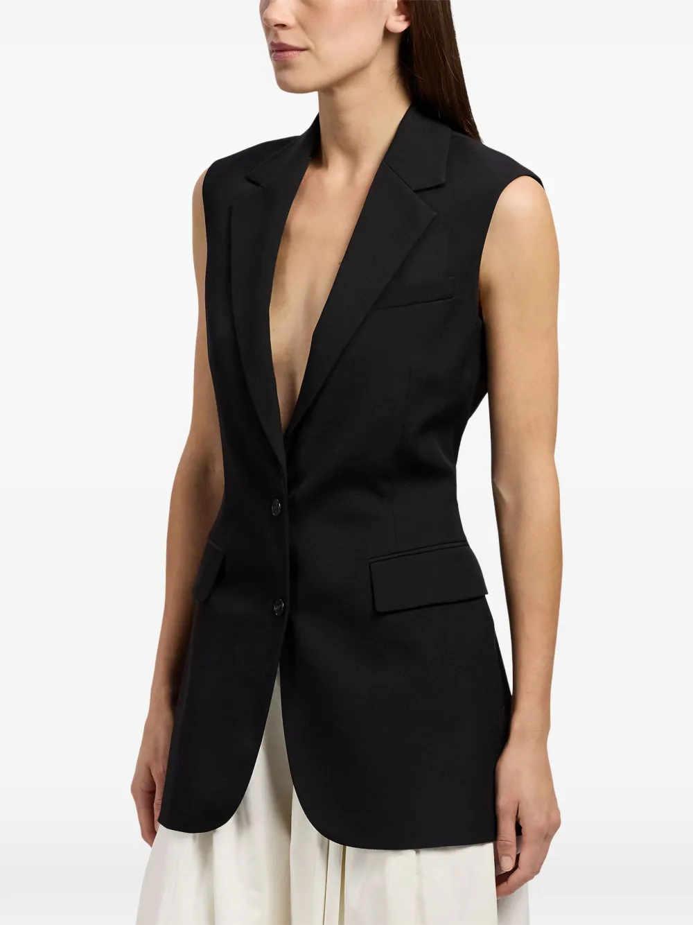 Ralph Lauren Collection Randy gilet met enkele rij knopen Zwart