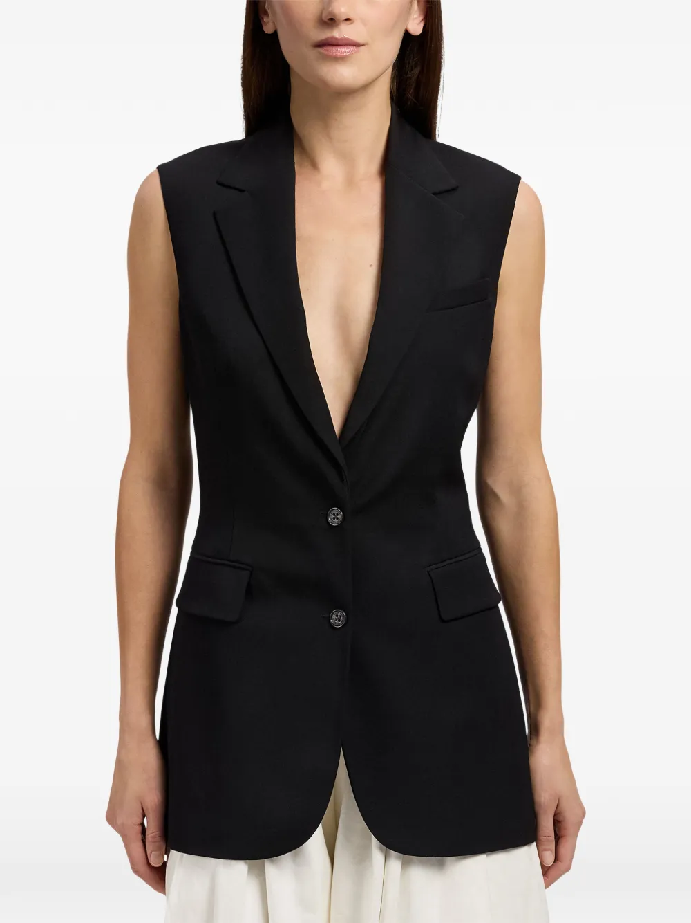 Ralph Lauren Collection Randy gilet met enkele rij knopen Zwart