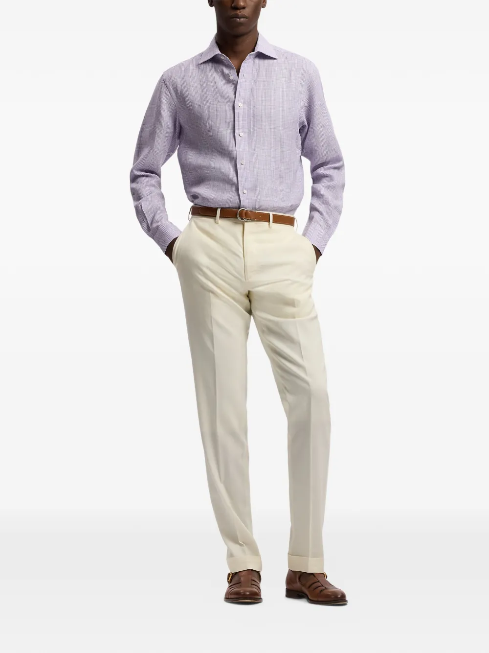 Ralph Lauren Purple Label Geruit overhemd Paars