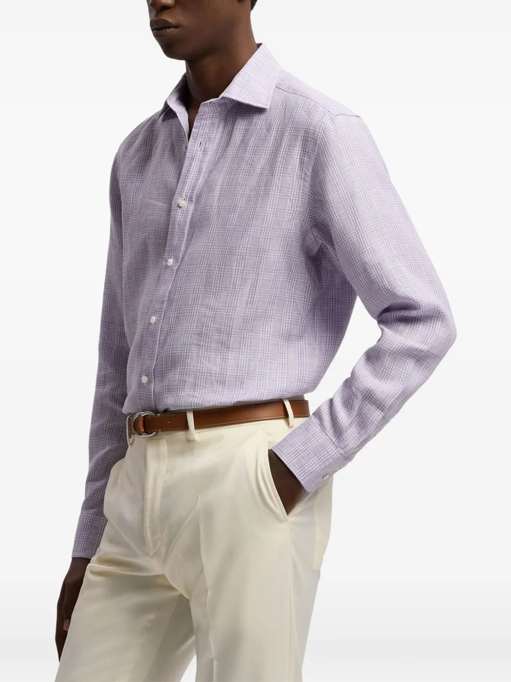 Ralph Lauren Purple Label Geruit overhemd Paars