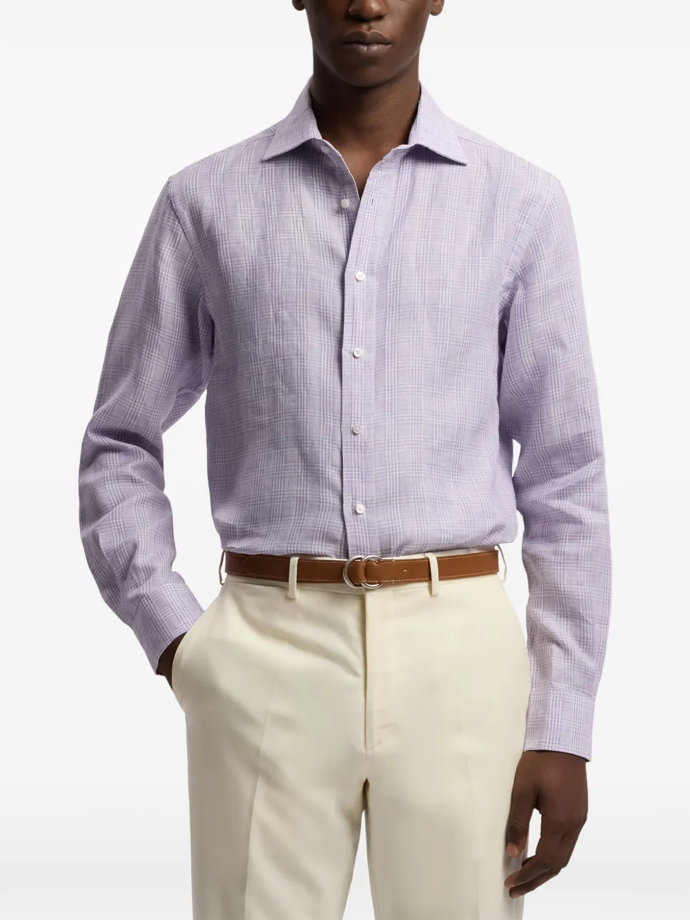 Ralph Lauren Purple Label Geruit overhemd Paars