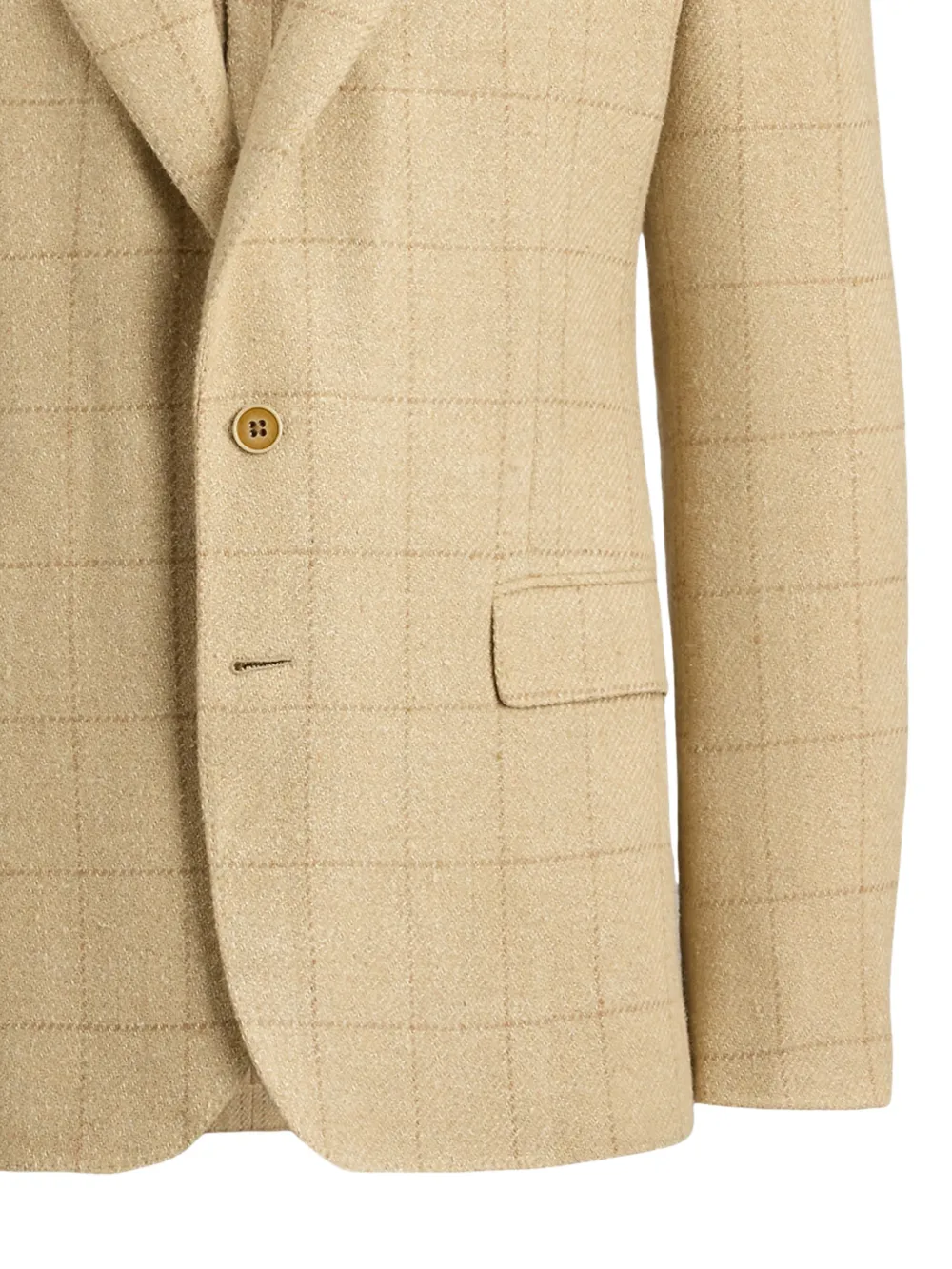 Ralph Lauren Purple Label Geruite blazer met enkele rij knopen Beige