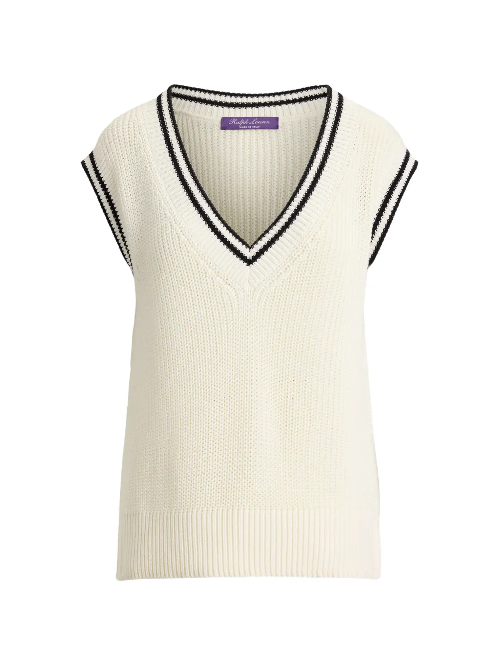 Ralph Lauren Collection striped-trim V-neck vest - White