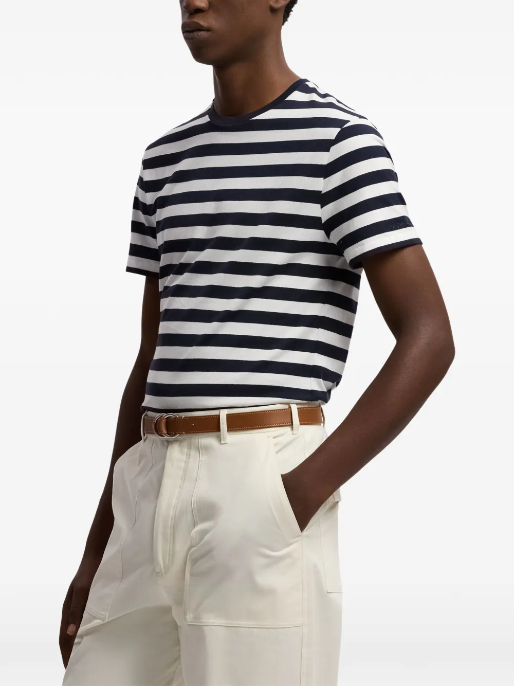 Ralph Lauren Purple Label Gestreept T-shirt Blauw
