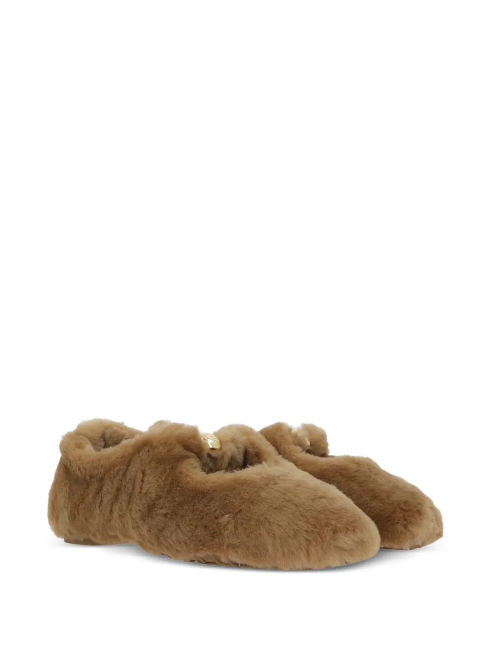  Loewe Anagram Pebble Ballet Flats - Neutrals 
