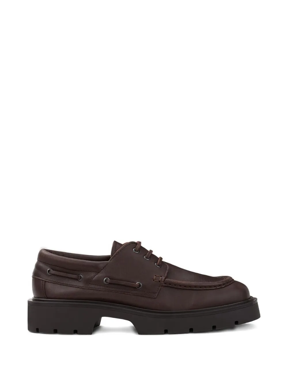 SANDRO lace-up leather derby shoes - Marrone