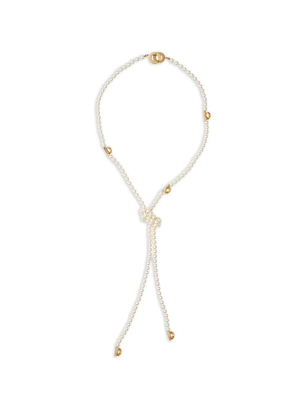Ferragamo central-knot glass-pearl necklace - Gold