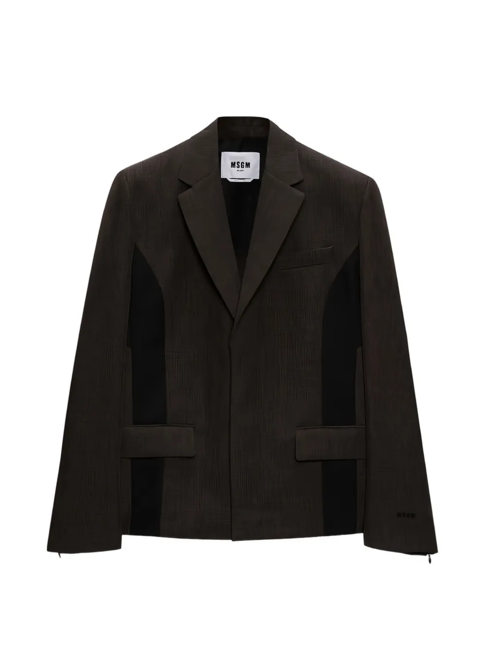 MSGM long-sleeve panelled jacket - Marrone