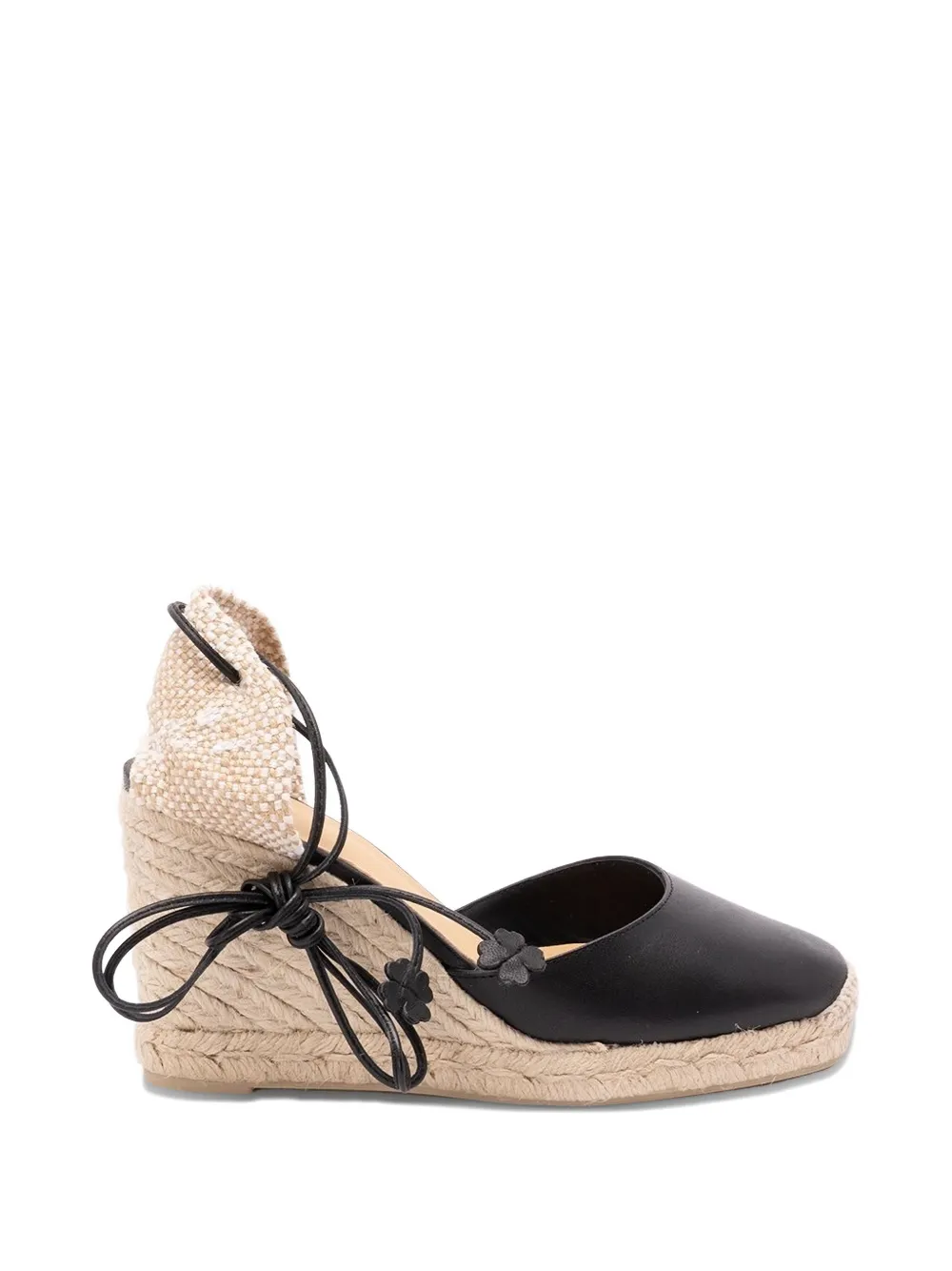 Castaã±er Lace-up Wedge Espadrilles In Black