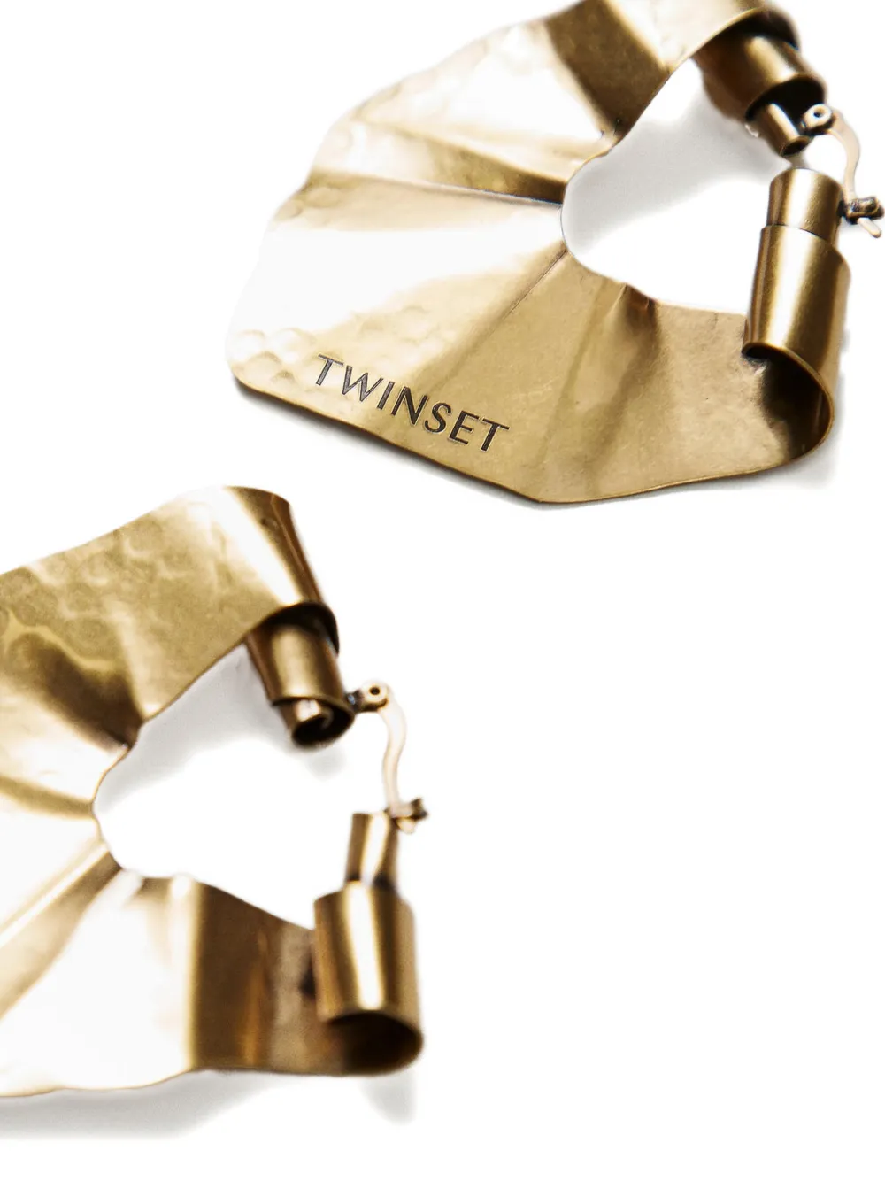  Twinset Pendientes De Aro Irregular - Dorado 