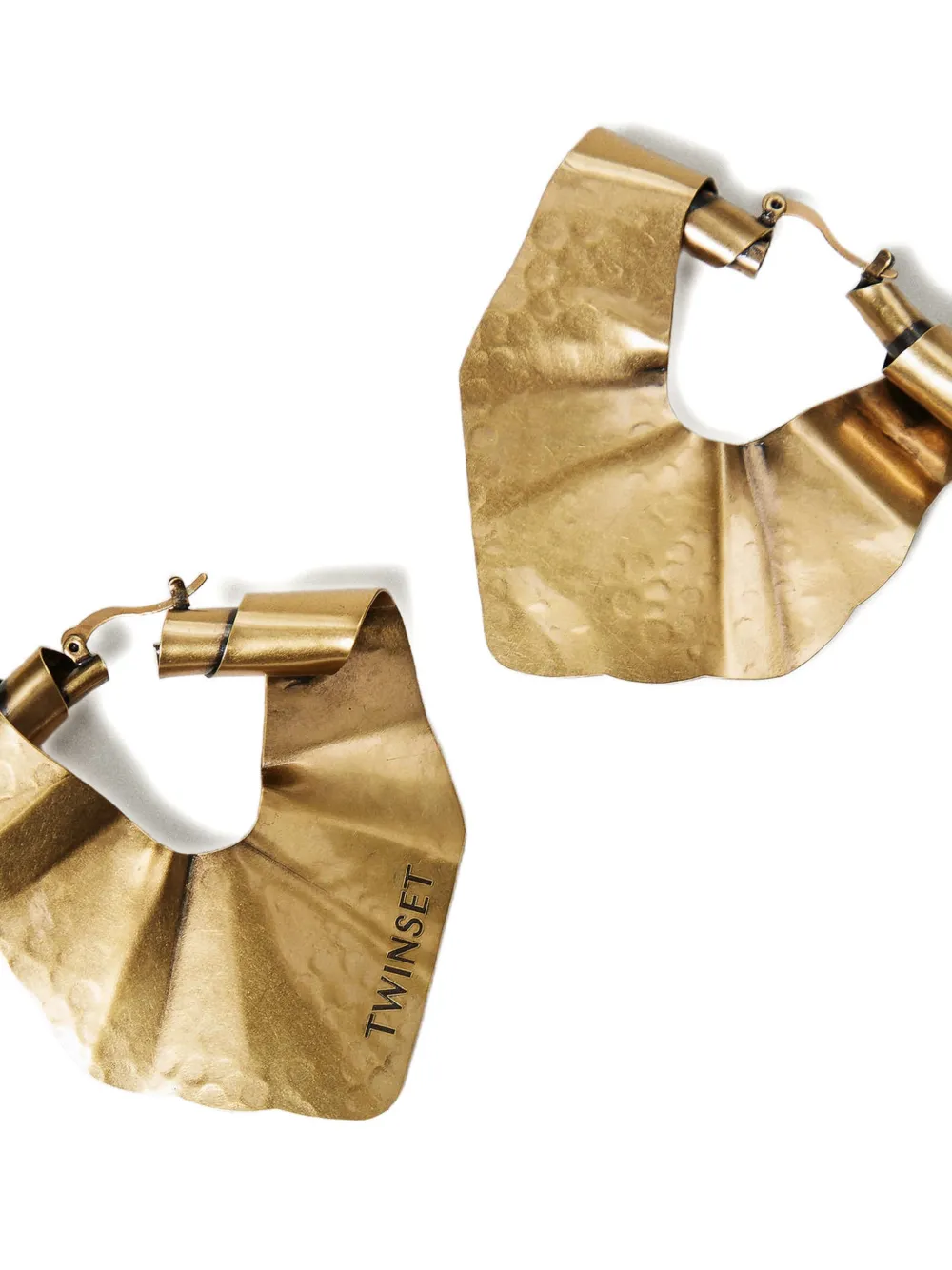  Twinset Pendientes De Aro Irregular - Dorado 