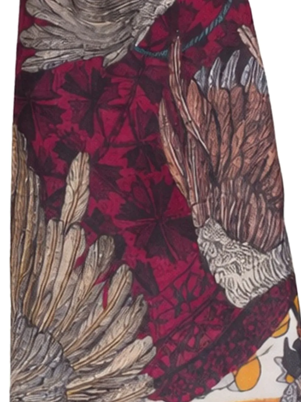  Sabina Savage Leopard-pattern Bird-print Scarf - Red 