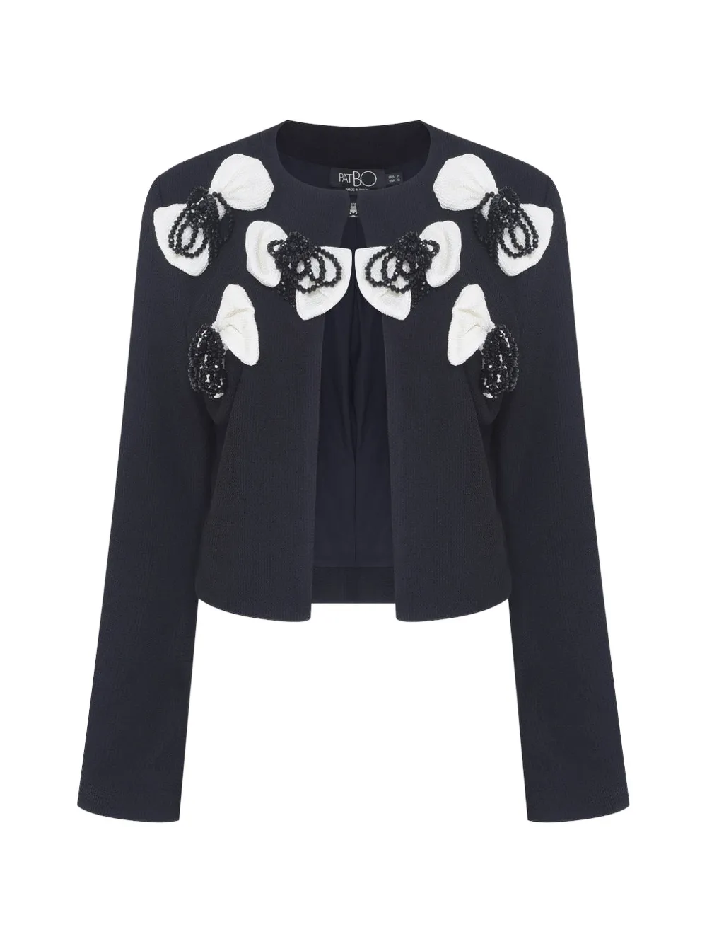PatBO Grace beaded-appliqué jacket - Blu