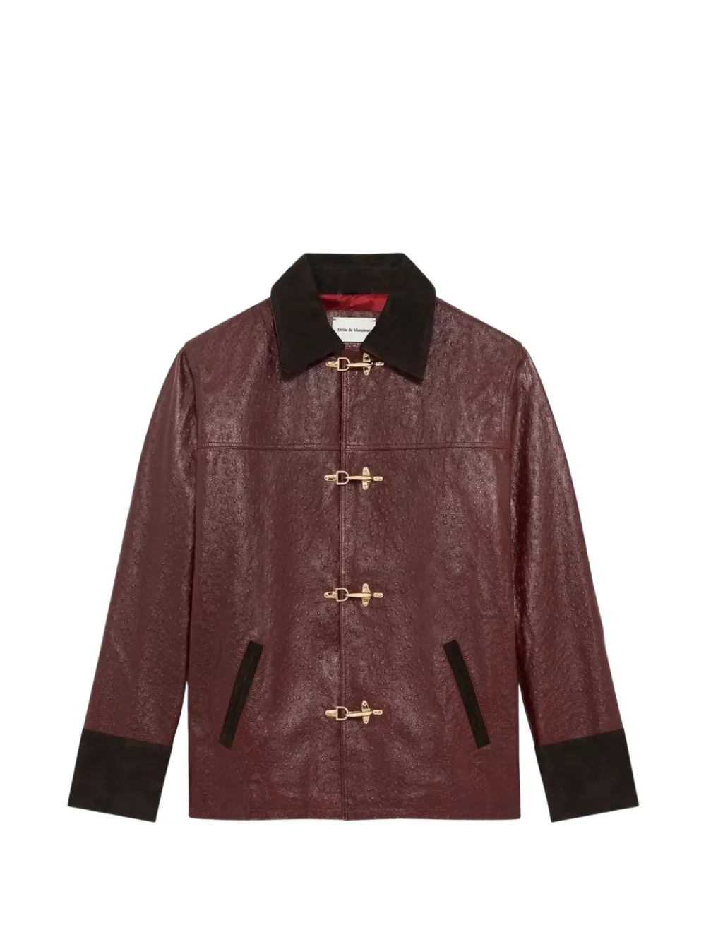 Drôle De Monsieur textured leather jacket - Rot
