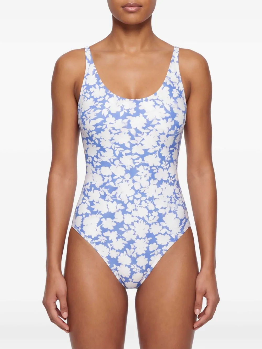 Michael Kors Badpak met bloemenprint en trekkoord Blauw