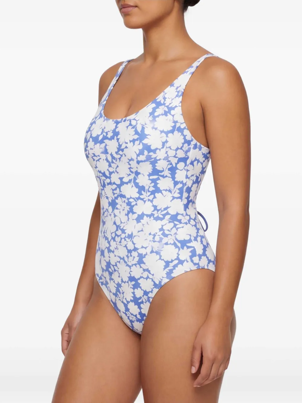 Michael Kors Badpak met bloemenprint en trekkoord Blauw