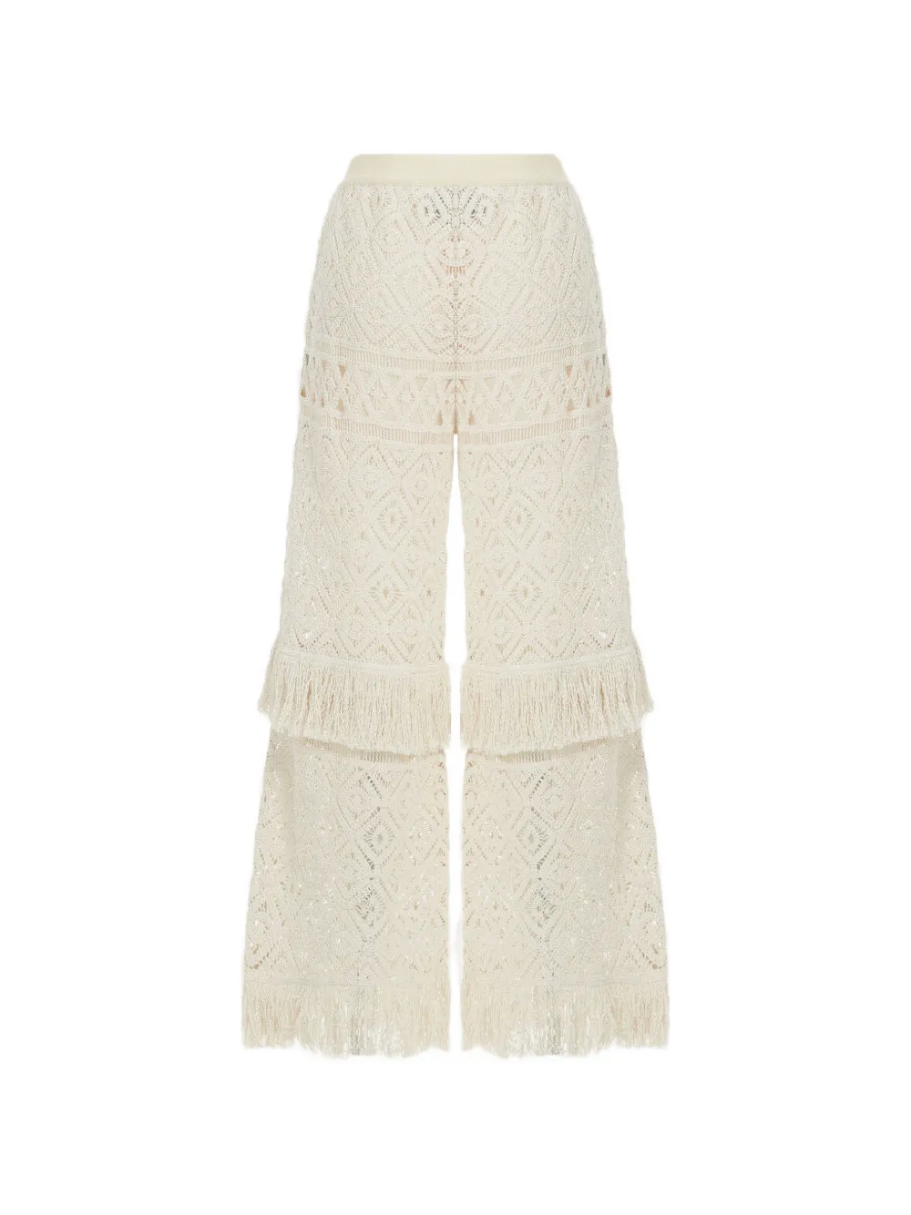 La DoubleJ Palazzo broek met franje Beige