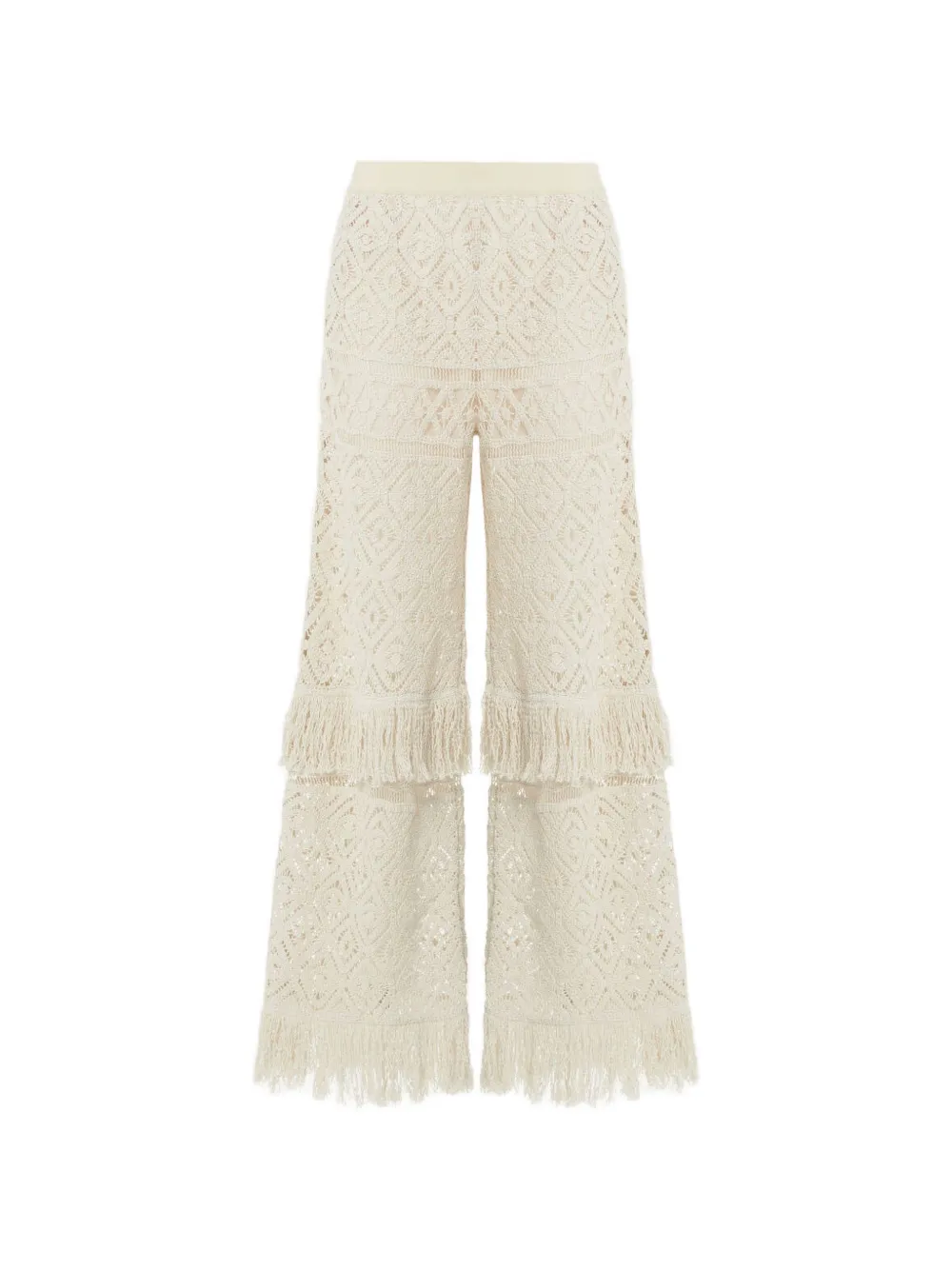 La DoubleJ fringed palazzo pants - Toni neutri