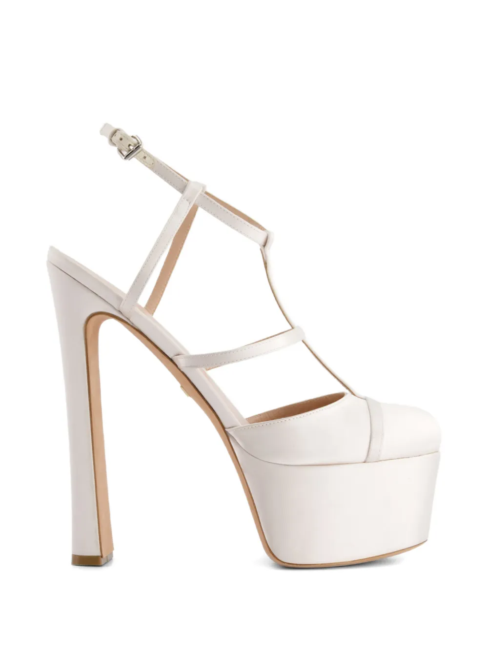 Giambattista Valli satin platform sandals Beige