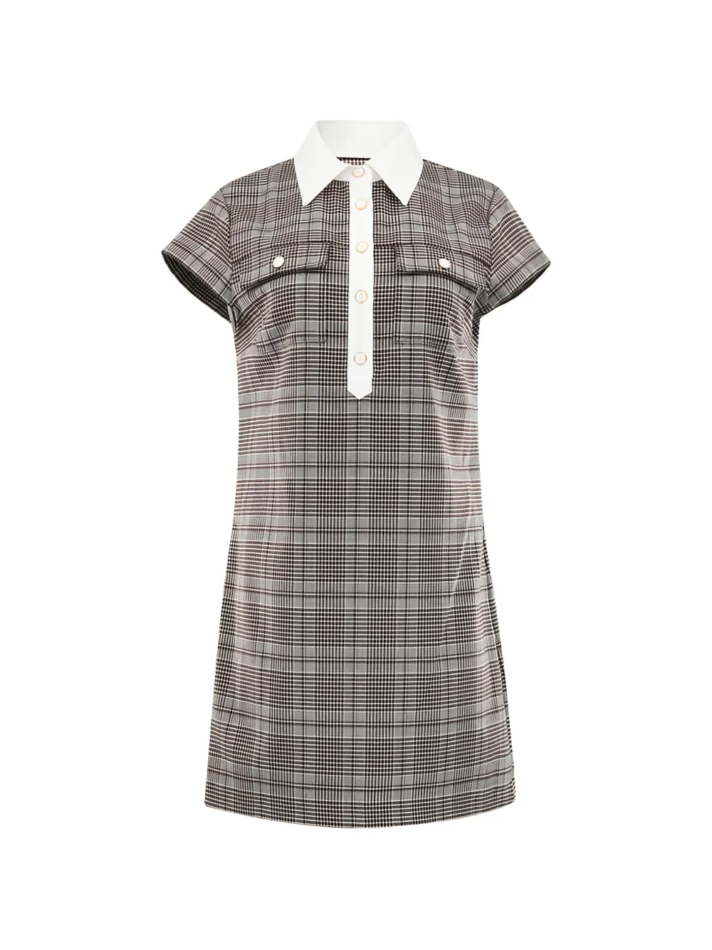 alice + olivia polo-collar mini dress - Marrone