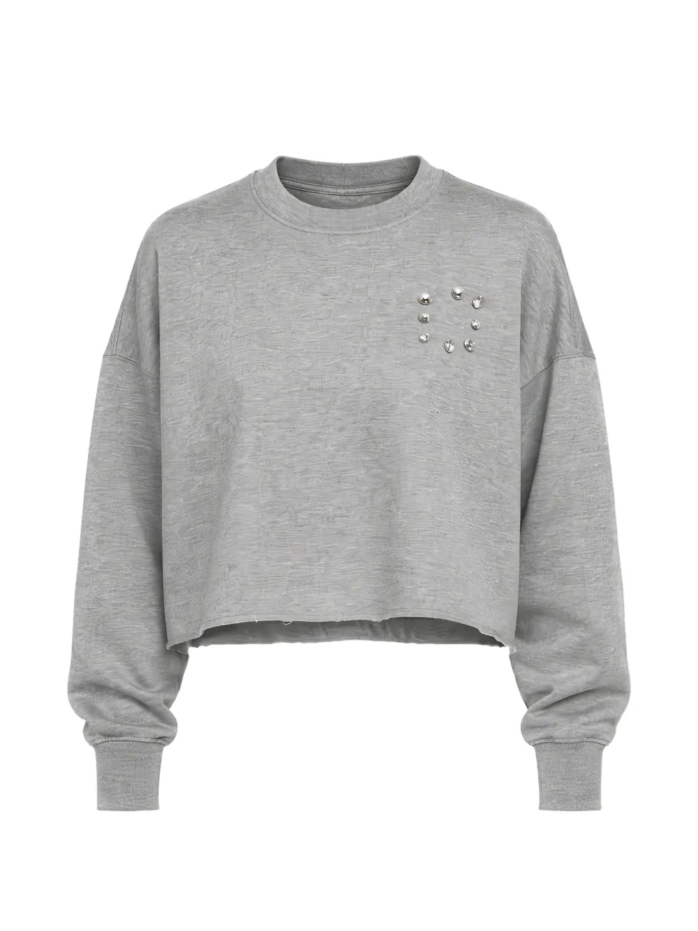 EZR stud-embellished cropped sweatshirt - Grey