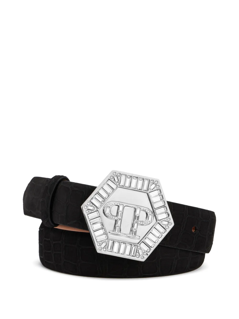 Philipp Plein logo-buckle belt - Nero