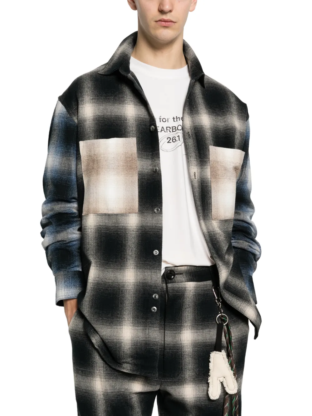 Check-Pattern Chest-Pocket Overshirt