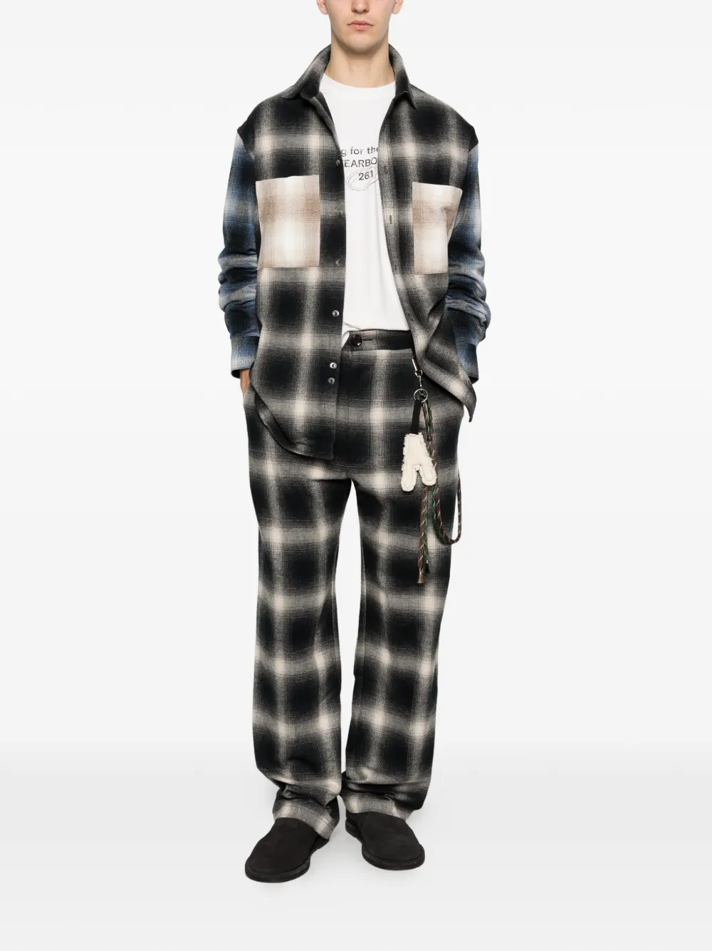 Check-Pattern Chest-Pocket Overshirt