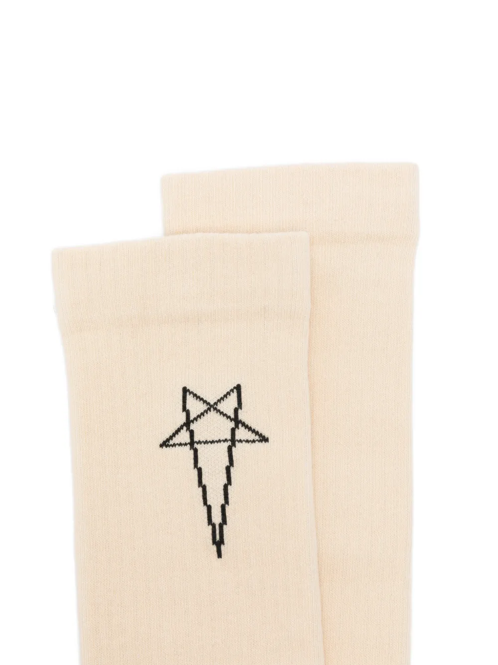 Rick Owens DRKSHDW Hoge sokken met intarsia pentagram Beige