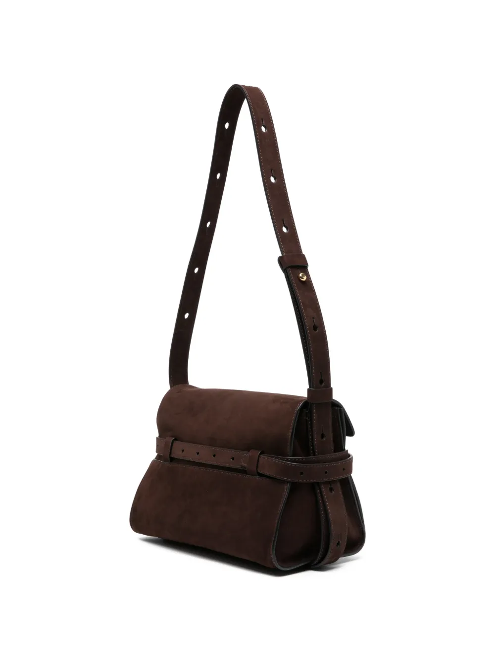 Moschino Suède crossbodytas met gesp Bruin