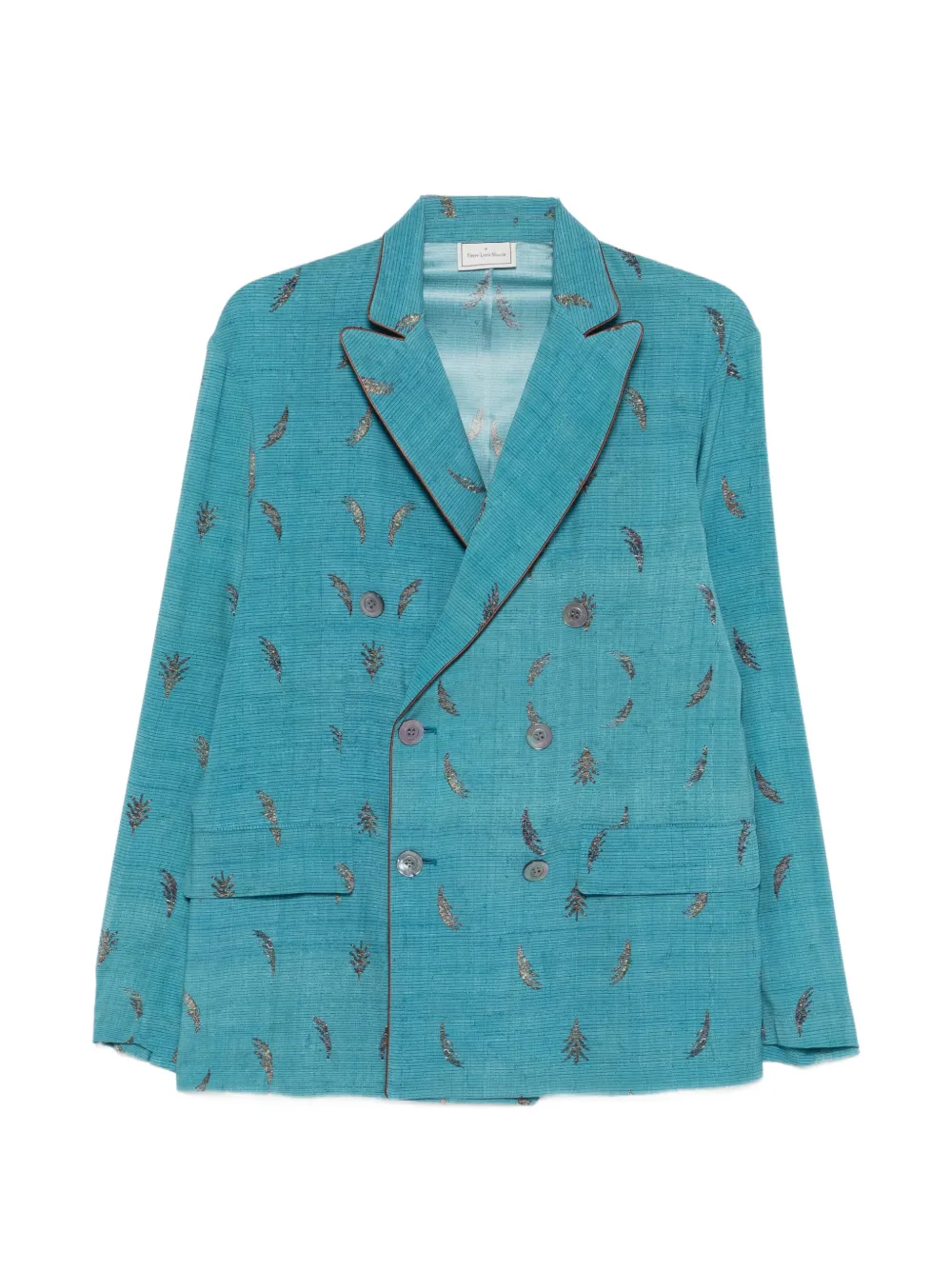 Pierre-Louis Mascia double-breasted print jacket - Blu