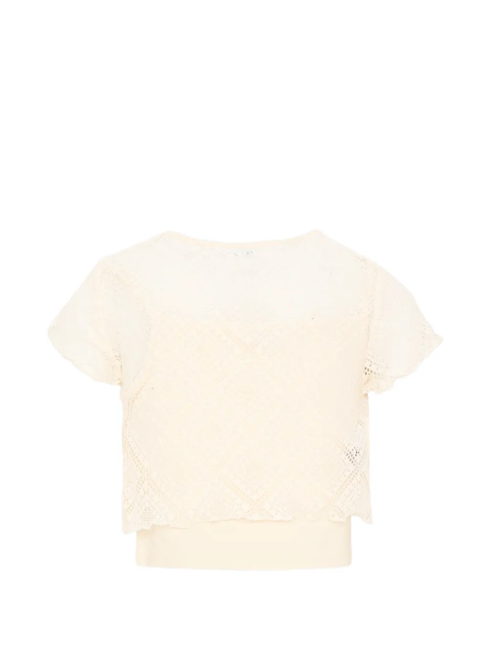 Mayoral Blouse met kanten patroon Beige